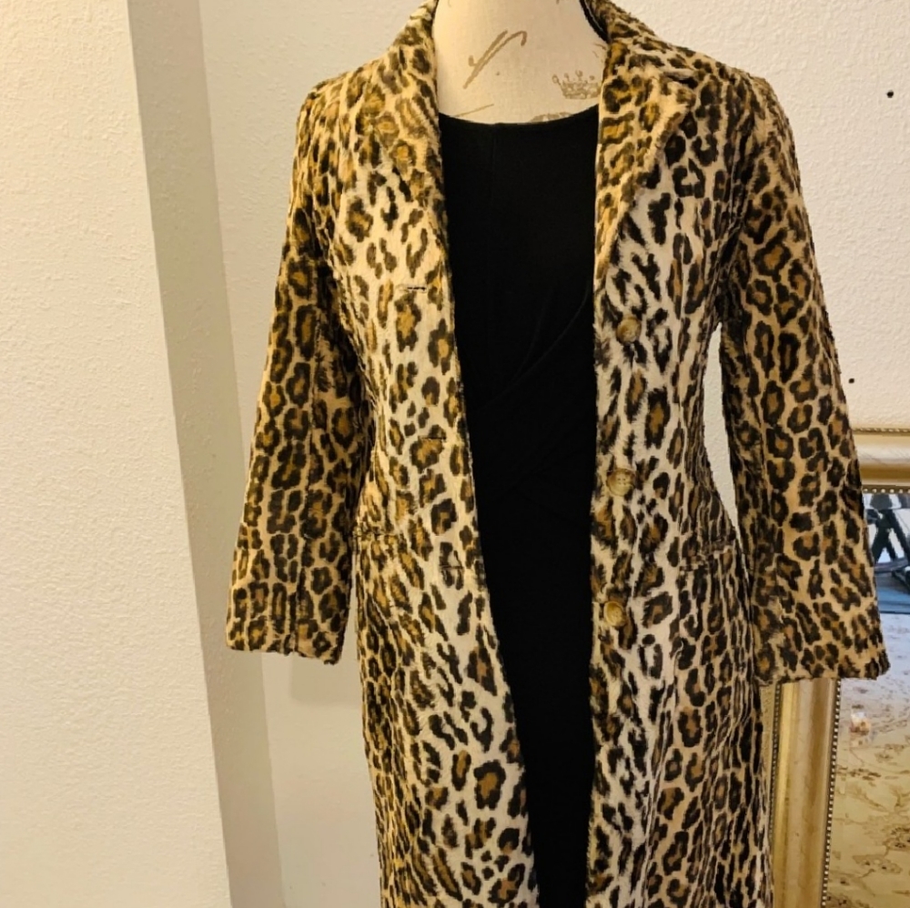 Charles Gray London Faux Fur Leopard Coat